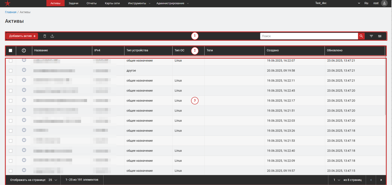Выбор нескольких активов