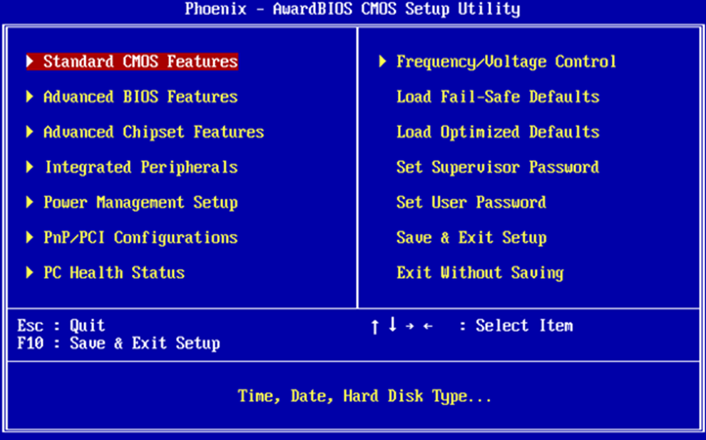 Раздел Advanced BIOS Features в Award BIOS