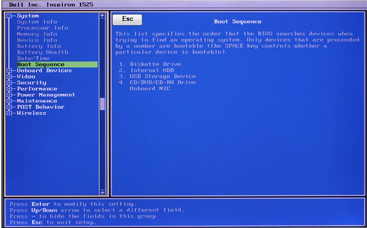 Dell старый BIOS