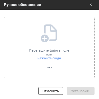 Окно «Ручное обновление»