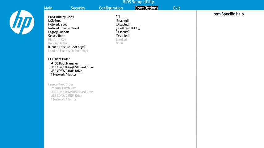 Hewlett-Parkard (HP Pavilion, TouchSmart, Vectra, OmniBook, Tablet) F9, F10