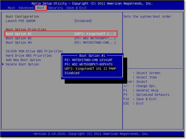 Раздел «Boot» BIOS типа AMI