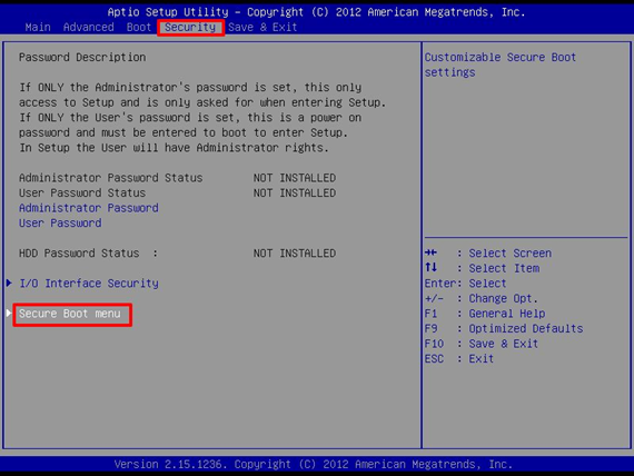 Раздел «Security» BIOS типа AMI