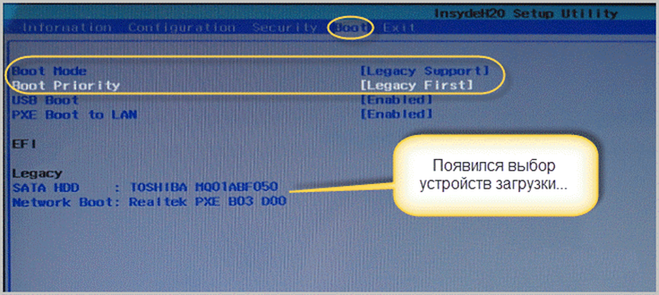 Раздел «Boot»