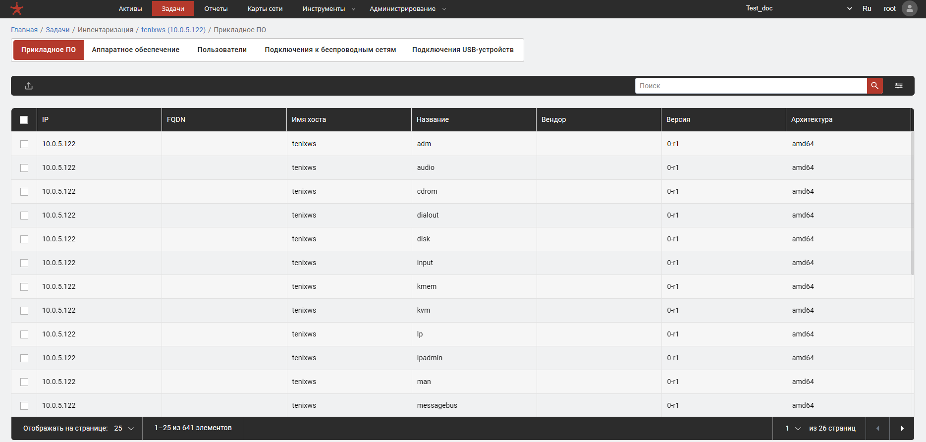 Детальные результаты инвентаризации