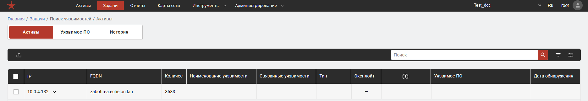 Список уязвимых пакетов